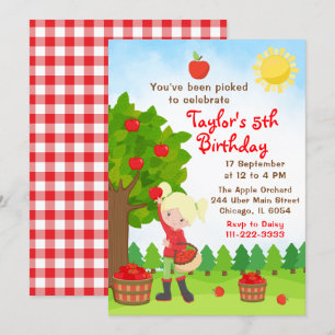 Invitation d'anniversaire pour une fille blonde cu