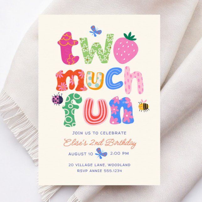 Invitation d'anniversaire pour une fille de 2 ans  (Créateur téléchargé)