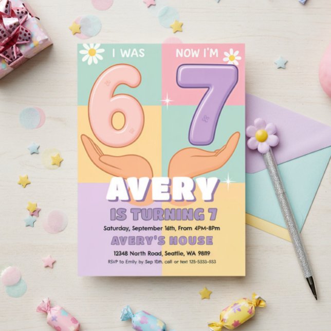 Invitation d'anniversaire pour une fille de six se (Créateur téléchargé)