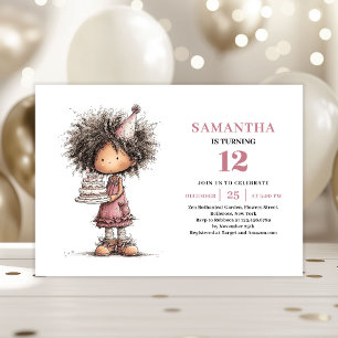 Invitation d'anniversaire pour une fille drôle et