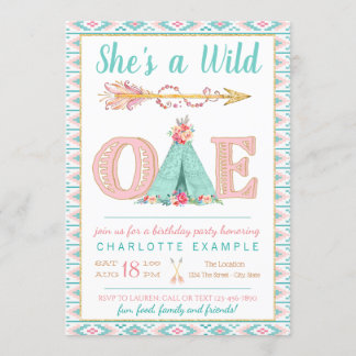 Invitation d'anniversaire pour une fille sauvageon