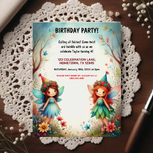 Invitation d'anniversaire pour une forêt de fées e