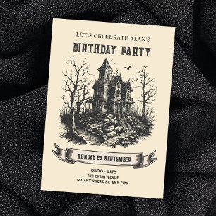 Invitation d'anniversaire pour une maison hantée