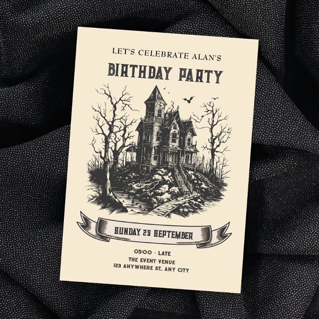 Invitation d'anniversaire pour une maison hantée (Créateur téléchargé)