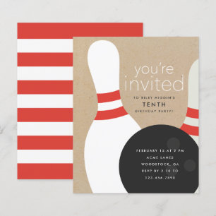 Invitation d'anniversaire pour une partie de bowli