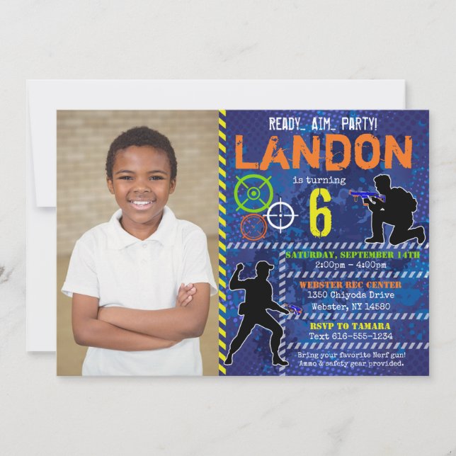 Invitation d'anniversaire pour une partie de Dart  (Devant)