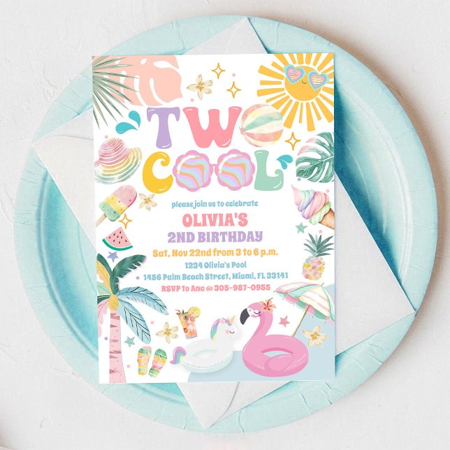 Invitation d'anniversaire pour une piscine super c (Créateur téléchargé)