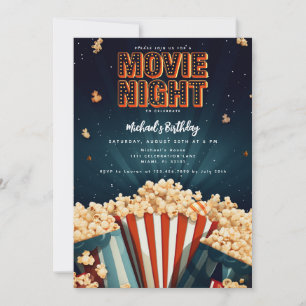 Invitation d'anniversaire pour une soirée cinéma