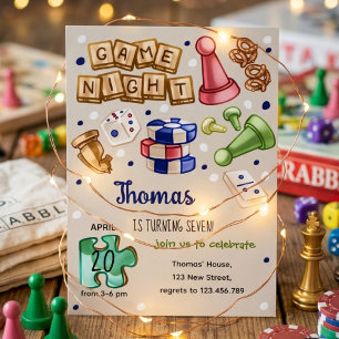 Invitation d'anniversaire pour une soirée de jeux 