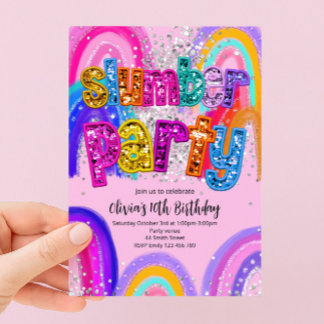 Invitation d'anniversaire pour une soirée pyjama