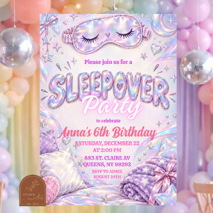 Invitation d'anniversaire pour une soirée pyjama f