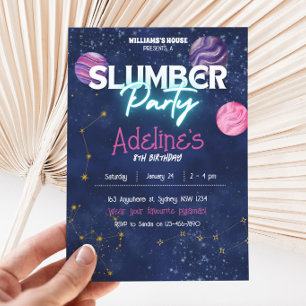 Invitation d'anniversaire pour une soirée pyjama g