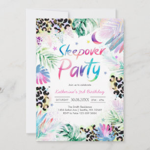Invitation d'anniversaire pour une soirée pyjama l