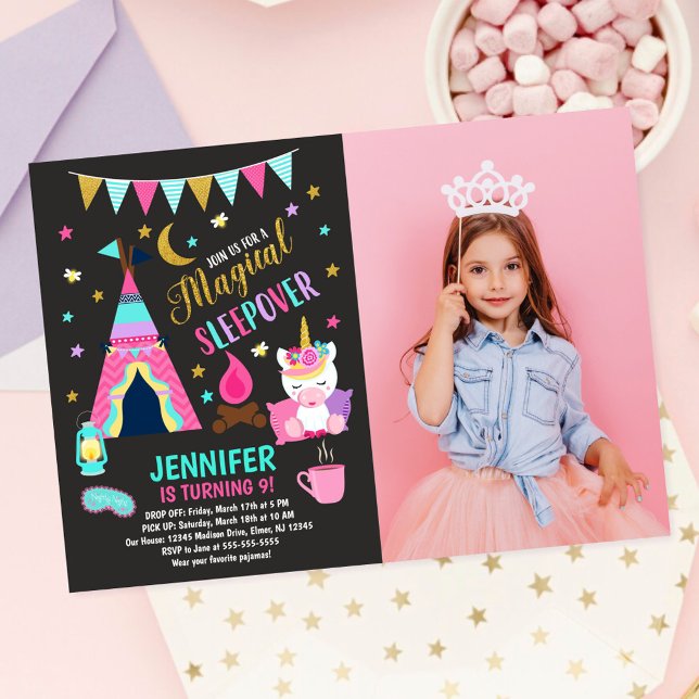 Invitation d'anniversaire pour une soirée pyjama l (Créateur téléchargé)