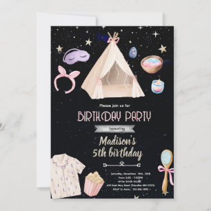 Invitation d'anniversaire pour une soirée pyjama S
