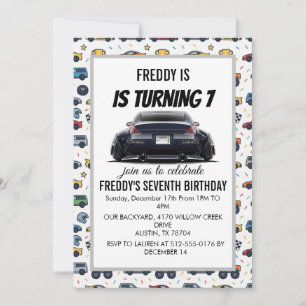 Invitation d'anniversaire pour voiture 350Z   Stan