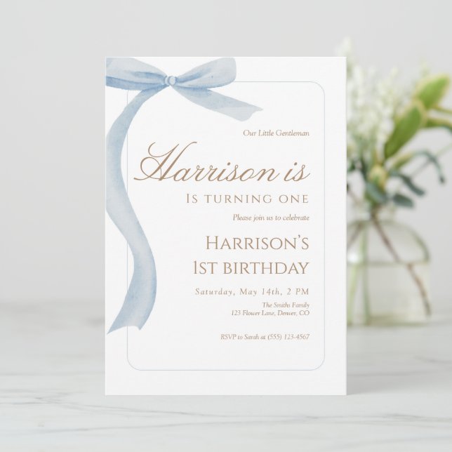 Invitation d'anniversaire premier anniversaire Arc (Debout devant)