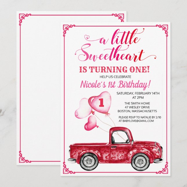 Invitation d'anniversaire premier anniversaire coe (Devant / Derrière)