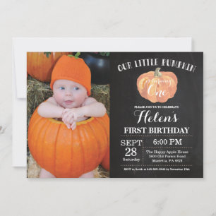 Invitation d'anniversaire premier de citrouille ta
