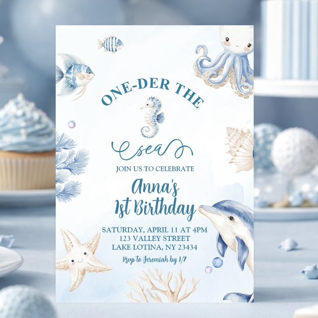 Invitation d'anniversaire premier sous la mer (Créateur téléchargé)