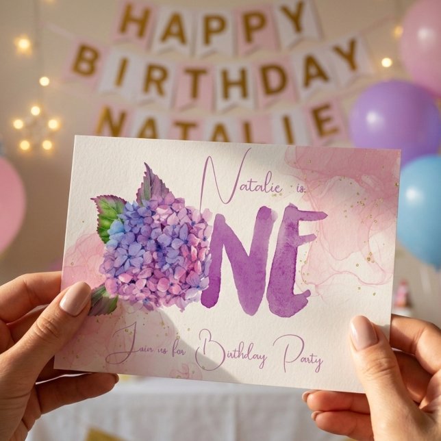 Invitation d'anniversaire première à l'aquarelle h (Créateur téléchargé)
