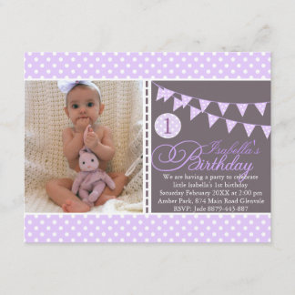 Invitation d'anniversaire première année Bunting p