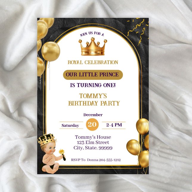 Invitation d'anniversaire Prince Boys (Créateur téléchargé)