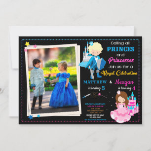 Invitation d'anniversaire Prince et Princesse avec