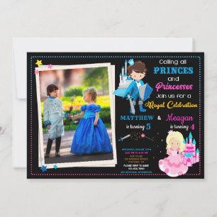 Invitation d'anniversaire Prince et Princesse avec