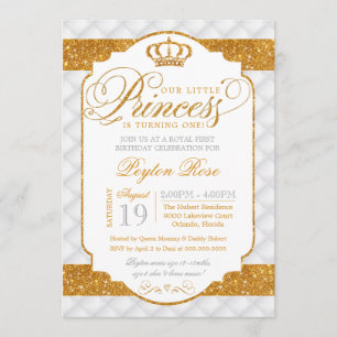 Invitation d'anniversaire Princess Luxury White Go