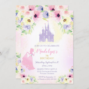 Invitation d'anniversaire Princess Princess Castle