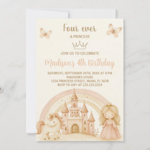 Invitation d'anniversaire princesse avec Castle &