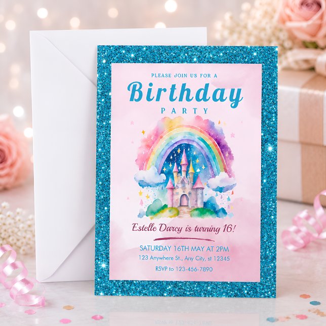 Invitation d'anniversaire Princesse Château Sweet  (Créateur téléchargé)