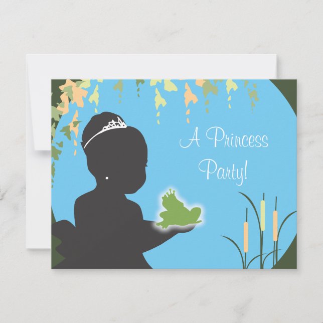 Invitation d'anniversaire - princesse et (Devant)