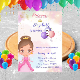 Invitation d'anniversaire princesse pour enfants