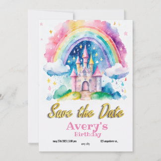 Invitation d'anniversaire princesse rose violet Li