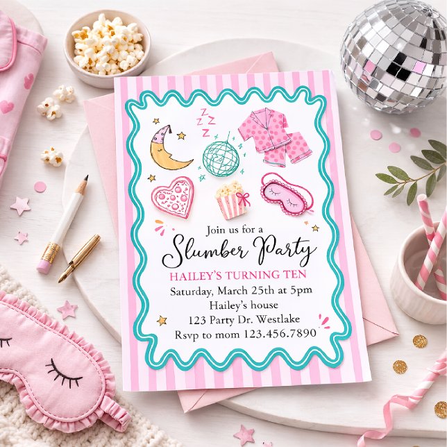 Invitation d'anniversaire Pyjama Party – Pyjama Ro (Créateur téléchargé)