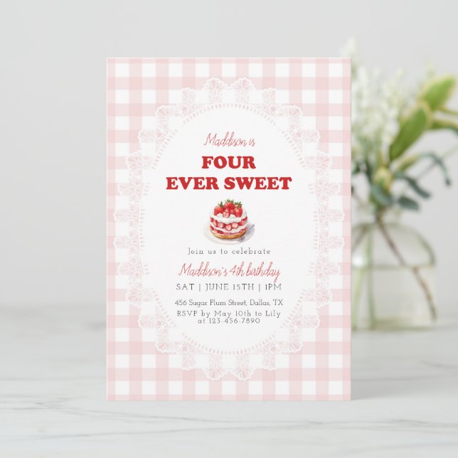 Invitation d'anniversaire Quatre Toujours Douce Fr (Debout devant)