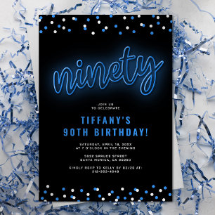 Invitation d'anniversaire quatre-vingt-dix ans au 