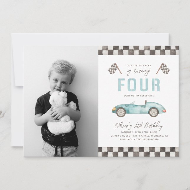 Invitation d'anniversaire rapide | 4e Invitation à (Devant)