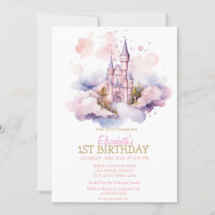 Invitation d'anniversaire rayée coeurs arc-en-ciel