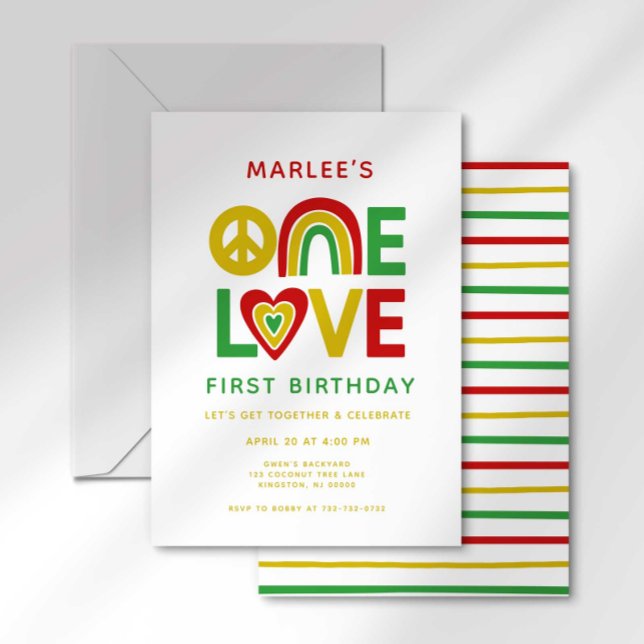 Invitation d'anniversaire reggae One Love First (Créateur téléchargé)