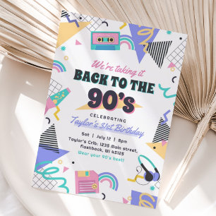 Invitation d'anniversaire Retour aux années 90