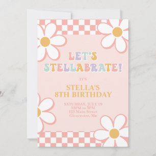 Invitation d'anniversaire Retro Check Stellabrate
