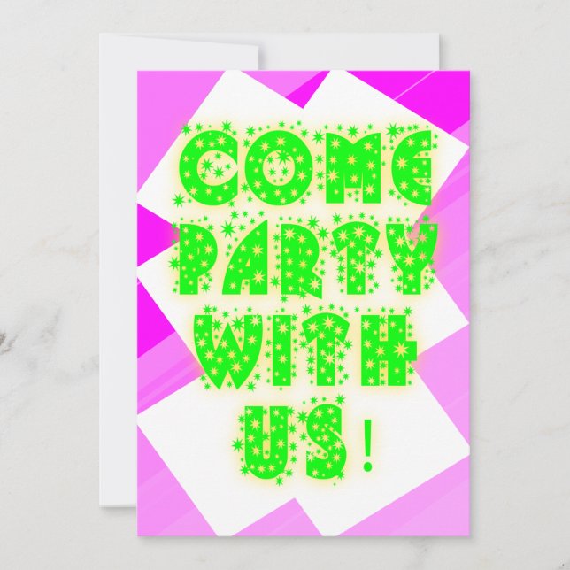 Invitation d'anniversaire Retro Sparkle Neon (Devant)