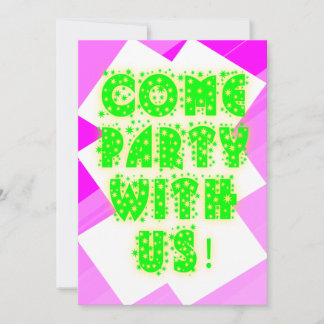Invitation d'anniversaire Retro Sparkle Neon
