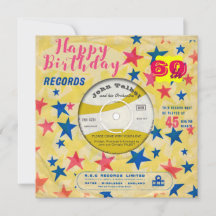 Invitation d'anniversaire Retro Vinyl Record 45 tr