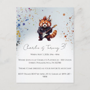 Invitation d'anniversaire Rocker Red Panda