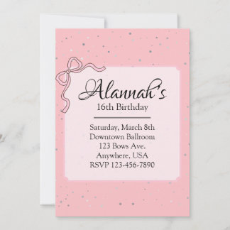 Invitation d'anniversaire rose