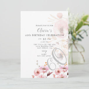 Invitation d'anniversaire rose clair